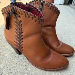 Trask Shelby Camel Brown Leather Bootie 9.5